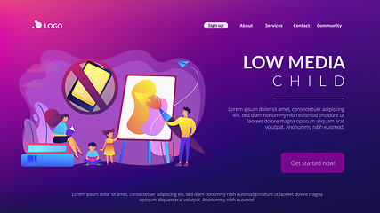 Image showing Low tech parenting concept landing page.