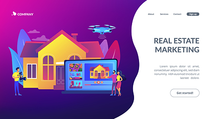 Image showing Real estate video tour concept landing page