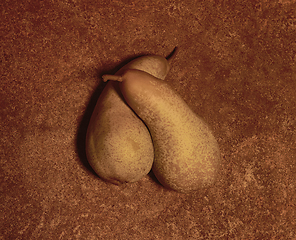 Image showing two pears cuddling