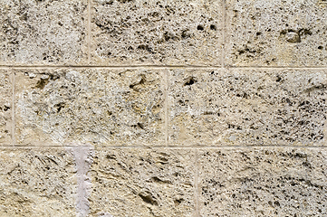 Image showing cavernous stone wall detail
