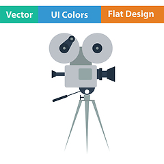 Image showing Retro cinema camera icon