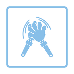 Image showing Football fans clap hand toy icon