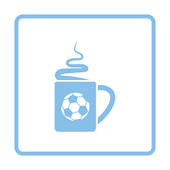 Image showing Football fans coffee cup with smoke icon