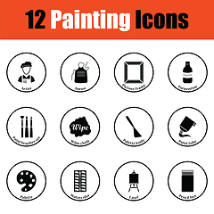 Image showing Set of painting icons