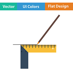 Image showing Pencil line with scale icon