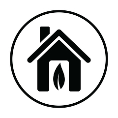 Image showing Ecological home with leaf icon