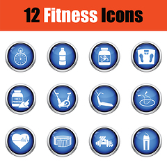 Image showing Fitness icon set. 