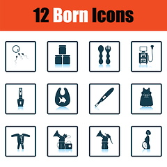 Image showing Set of born icons