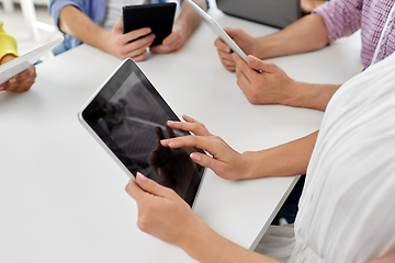 Image showing group of high school students with tablet pc