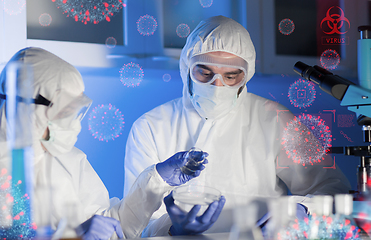 Image showing scientists working on coronavirus research at laboratory