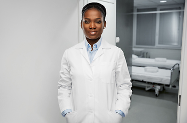 Image showing happy african american female doctor at hospital