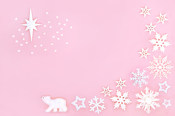 Image showing North Pole Themed Abstract Christmas Background 