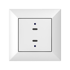 Image showing White wall socket with USB-C charging ports