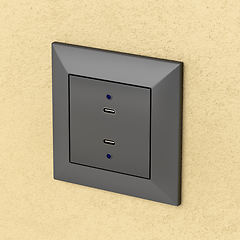 Image showing Wall socket with USB-C charging ports