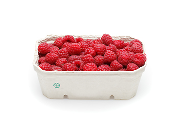 Image showing raspberry berries isolated on white