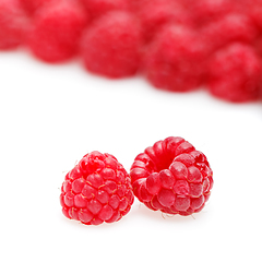 Image showing raspberry berries isolated on white