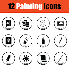 Image showing Set of painting icons