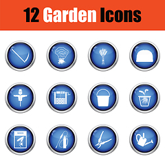 Image showing Set of gardening icons. 