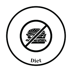 Image showing Icon of Prohibited hamburger