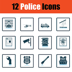 Image showing Set of police icons