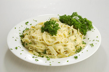 Image showing Pasta with cheese sauce