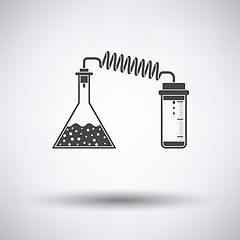 Image showing Icon of chemistry reaction with two flask