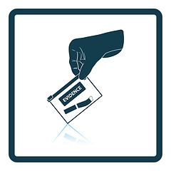 Image showing Hand holding evidence pocket icon