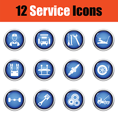 Image showing Set of twelve Service station icons. 