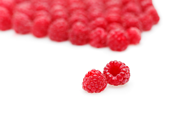 Image showing raspberry berries isolated on white