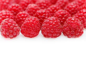 Image showing raspberry berries isolated on white