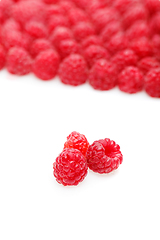 Image showing raspberry berries isolated on white