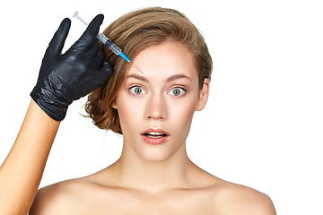 Image showing girl getting beauty injection