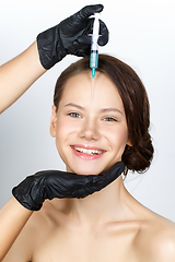 Image showing girl getting beauty injection