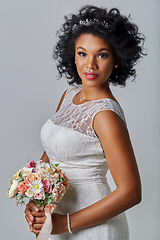 Image showing beautiful bride with bouquet