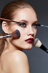 Image showing beautiful girl with dark makeup