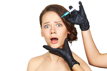 Image showing girl getting beauty injection