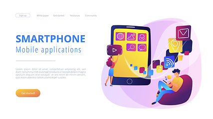 Image showing Mobile application development vector illustration