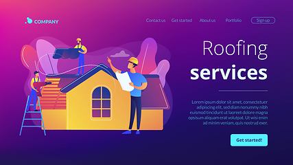 Image showing Roofing services concept landing page