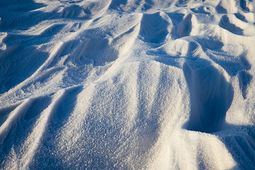 Image showing Snow drifts in winter