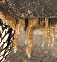 Image showing Dirty car, winter