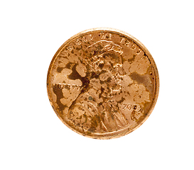 Image showing Isolated coin, close-up