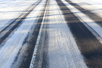 Image showing Road covered with snow