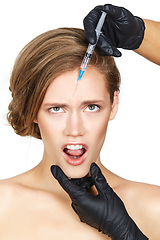 Image showing girl getting beauty injection