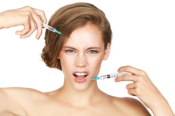 Image showing girl getting beauty injection