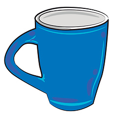 Image showing A blue glass or mug vector or color illustration