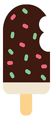 Image showing Chocolate dipped ice-cream with sprinkles vector or color illust