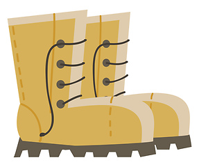 Image showing A yellow boots, vector color illustration.