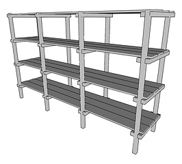 Image showing A storage rack object vector or color illustration