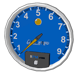Image showing Revolution counter picture vector or color illustration