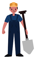 Image showing Builder chracter vector illustration on a white background